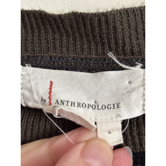 Anthropologie Large Knit Pullover Sweater Camo Green Brown Black Outdoor - Picture 2 of 7